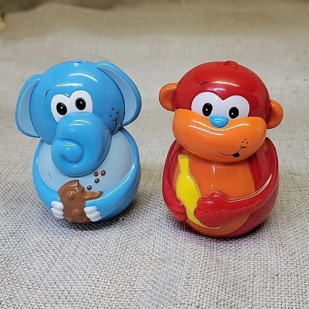 Vintage Hasbro‎ Playskool Tractor/wagon, FP Plane and 2 Zoo Zoo shakers